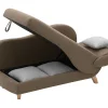 Chaise-Longue Esquerda Convertivel Em Tecido Castanho Com Espaco De Arrumação - Penelope