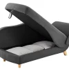 Chaise-Longue Esquerda Convertivel Em Tecido Antracite Com Espaco De Arrumação - Penelope