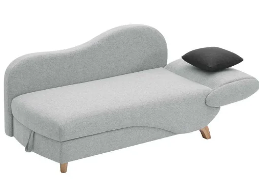 Chaise-Longue Esquerda Convertivel Em Tecido Cinza-Claro Com Espaco De Arrumação - Penelope