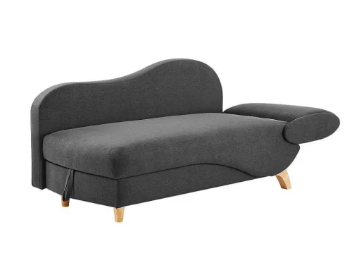 Chaise-Longue Esquerda Convertivel Em Tecido Antracite Com Espaco De Arrumação - Penelope