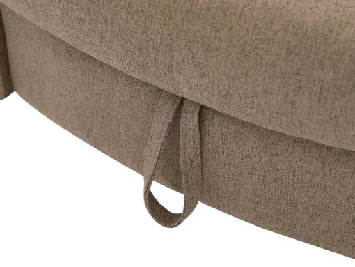 Chaise-Longue Esquerda Convertivel Em Tecido Castanho Com Espaco De Arrumação - Penelope