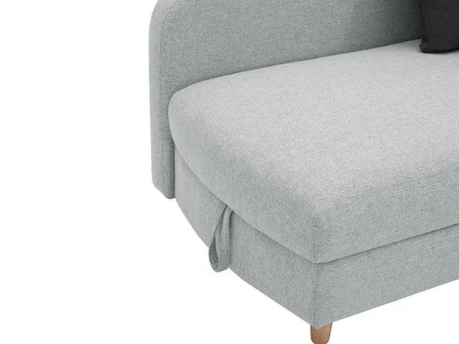 Chaise-Longue Esquerda Convertivel Em Tecido Cinza-Claro Com Espaco De Arrumação - Penelope