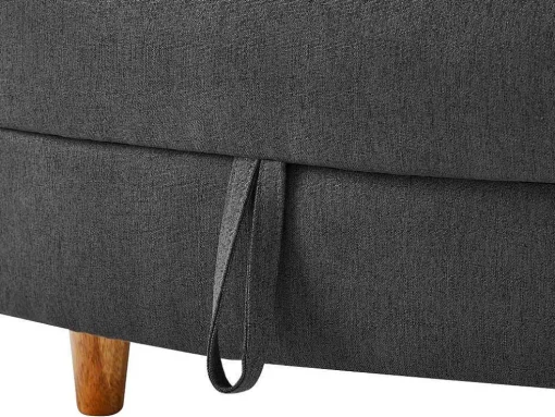 Chaise-Longue Esquerda Convertivel Em Tecido Antracite Com Espaco De Arrumação - Penelope