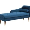 Chaise-Longue Esquerda Em Veludo Azul-Esverdeado - Umari