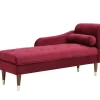 Chaise-Longue Esquerda Em Veludo Bordeaux - Umari