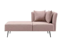 Chaise-Longue Esquerda Em Tecido Cor-De-Rosa - Napasa