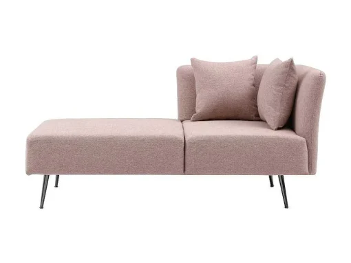 Chaise-Longue Esquerda Em Tecido Cor-De-Rosa - Napasa
