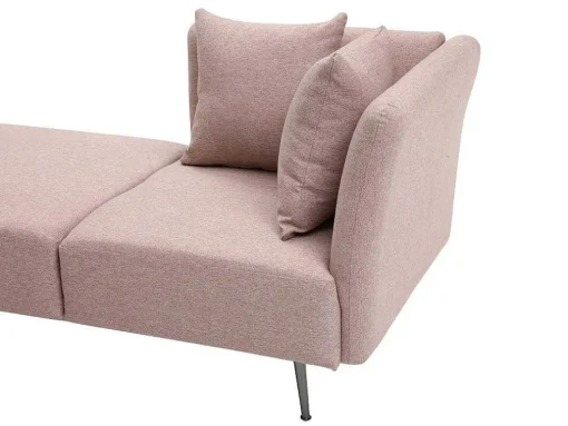 Chaise-Longue Esquerda Em Tecido Cor-De-Rosa - Napasa