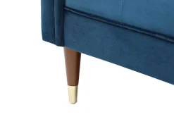Chaise-Longue Esquerda Em Veludo Azul-Esverdeado - Umari