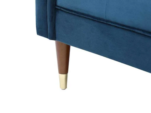 Chaise-Longue Esquerda Em Veludo Azul-Esverdeado - Umari