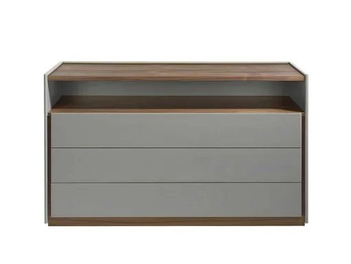 Cómoda De Madeira Cinzenta E Nogueira 7128