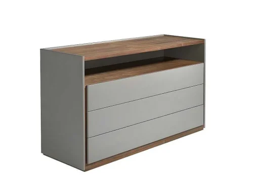 Cómoda De Madeira Cinzenta E Nogueira 7128