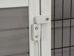 Coelheira De Madeira Para Coelhos E Roedores C91 X L45 X A70 Cm Branco E Cinza - Lapius
