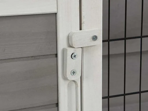 Coelheira De Madeira Para Coelhos E Roedores C91 X L45 X A70 Cm Branco E Cinza - Lapius