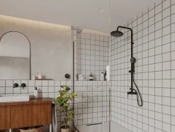 Coluna De Duche Aita Em Aco Inoxidavel Preto Mate - 127 Cm