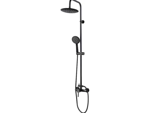 Coluna De Duche Aita Em Aco Inoxidavel Preto Mate - 127 Cm