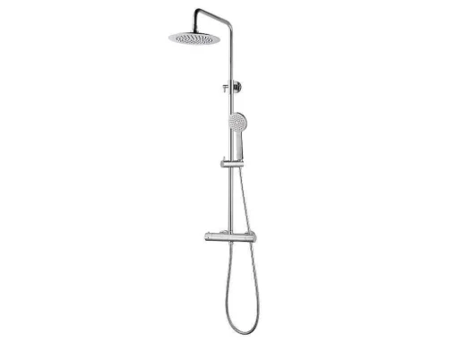 Coluna De Duche Termostatico Em Aco Inoxidavel Cromado Ateya - 126 Cm