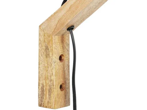Conjunto De 2 Apliques De Parede Estilo Escandinavo D. 35 X A. 48 Cm Madeira E Tecido Natural E Bege - Paliana