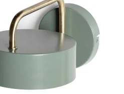 Conjunto De 2 Apliques De Parede Estilo Vintage Em Metal Cor Verde Oliva E Dourado - Otilie