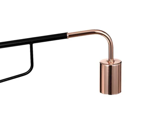 Conjunto De 2 Apliques De Parede Moveis Metal, C65 X L10 X A25 Cm, Preto E Acobreado - Colwood