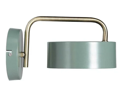 Conjunto De 2 Apliques De Parede Estilo Vintage Em Metal Cor Verde Oliva E Dourado - Otilie