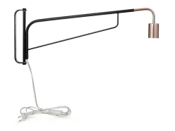Conjunto De 2 Apliques De Parede Moveis Metal, C65 X L10 X A25 Cm, Preto E Acobreado - Colwood
