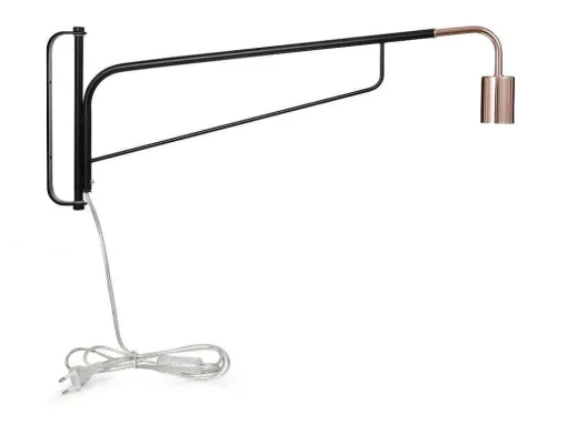 Conjunto De 2 Apliques De Parede Moveis Metal, C65 X L10 X A25 Cm, Preto E Acobreado - Colwood