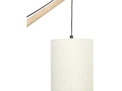 Conjunto De 2 Apliques De Parede Estilo Escandinavo D. 35 X A. 48 Cm Madeira E Tecido Natural E Bege - Paliana