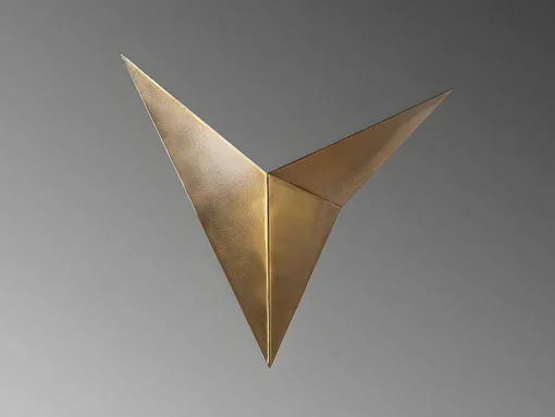 Conjunto De 2 Apliques Em Metal C34 X L5 X A34 Cm Dourado - Birdo