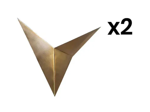 Conjunto De 2 Apliques Em Metal C34 X L5 X A34 Cm Dourado - Birdo