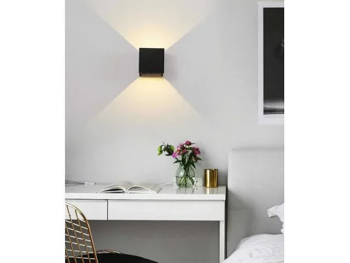 Conjunto De 2 Apliques Led Em Aluminio A. 10 Preto - Paisley