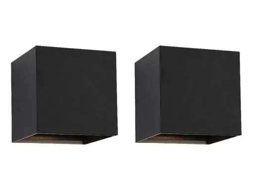 Conjunto De 2 Apliques Led Em Aluminio A. 10 Preto - Paisley