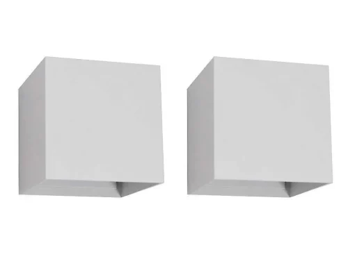 Conjunto De 2 Apliques Led Em Aluminio A. 10 Branco - Paisley