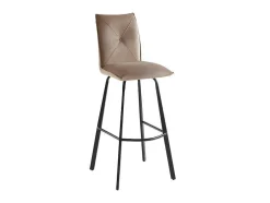 Conjunto De 2 Bancos Altos Em Veludo E Metal Cor Taupe - Indilane