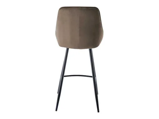 Conjunto De 2 Bancos Altos Em Veludo Cor Taupe - Masurie