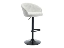 Conjunto De 2 Bancos Altos Em Tecido Boucle E Metal Branco - Doraliz
