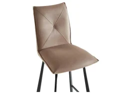 Conjunto De 2 Bancos Altos Em Veludo E Metal Cor Taupe - Indilane