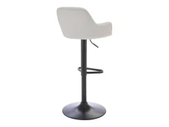 Conjunto De 2 Bancos Altos Tecido E Metal Preto, Altura Ajustavel, Cor Creme - Eleana