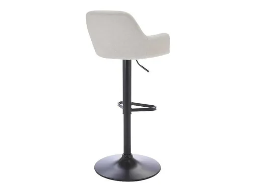 Conjunto De 2 Bancos Altos Tecido E Metal Preto, Altura Ajustavel, Cor Creme - Eleana