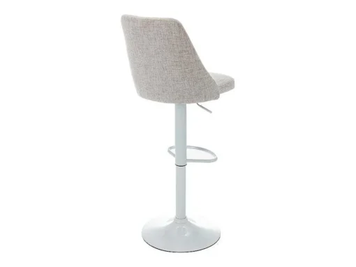 Conjunto De 2 Bancos Altos Tecido E Metal Branco, Cor Bege - Kiyola