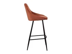Conjunto De 2 Bancos Altos Veludo Cor Terracota - Masurie