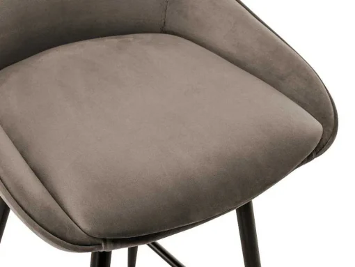 Conjunto De 2 Bancos Altos Em Veludo Cor Taupe - Masurie