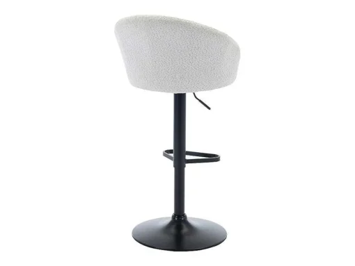 Conjunto De 2 Bancos Altos Em Tecido Boucle E Metal Branco - Doraliz