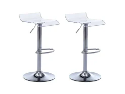 Conjunto De 2 Bancos Altos Oliver - Acrilico - Transparente