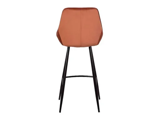 Conjunto De 2 Bancos Altos Veludo Cor Terracota - Masurie