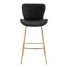Conjunto De 2 Bancos Em Veludo E Metal Cor Preto - Tanaro