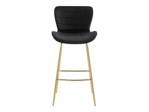 Conjunto De 2 Bancos Em Veludo E Metal Cor Preto - Tanaro