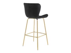 Conjunto De 2 Bancos Em Veludo E Metal Cor Preto - Tanaro