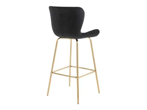 Conjunto De 2 Bancos Em Veludo E Metal Cor Preto - Tanaro