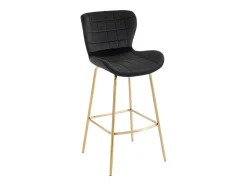 Conjunto De 2 Bancos Em Veludo E Metal Cor Preto - Tanaro